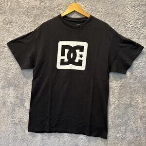 DC T-Shirt Skater Streetwear Logo Tee Black Mens S SK8 Y2K Skaterboy Loose